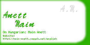 anett main business card